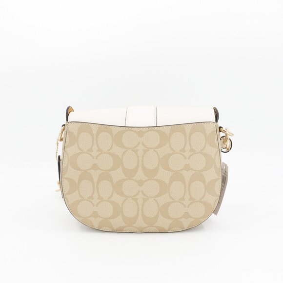 Coach Women's Georgie Saddle Bag in Signature Canvas White Size OS - Picture 4 of 11